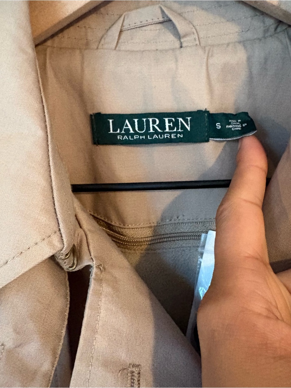 Lauren Ralph Lauren Double-Breasted Cotton-Blend Trench Coat, Sand, S - Picture 5 of 16